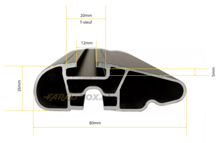 Dakdragers Mini Countryman 2010-2016 Beamar 4 110cm aerodynamisch zwart
