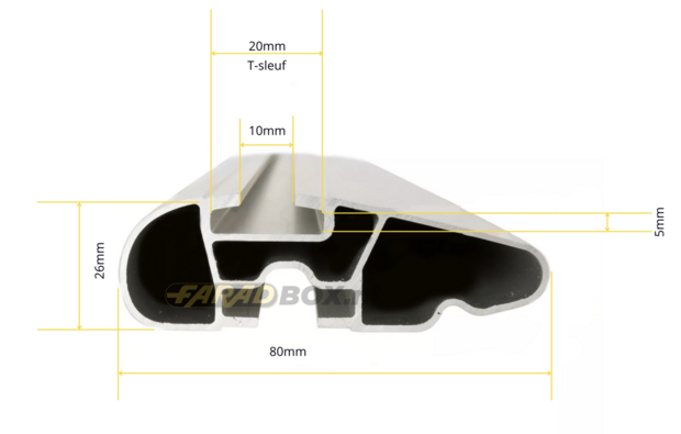 Dakdragers Skoda Octavia Combi 2020> Beamar 4 110cm aerodynamisch grijs