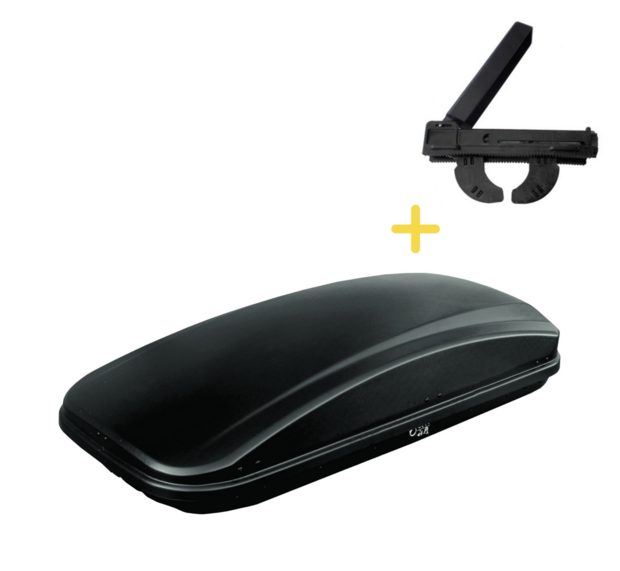 Dakkoffer 430 liter CRUB N18 zwart mat met snelsluiting 